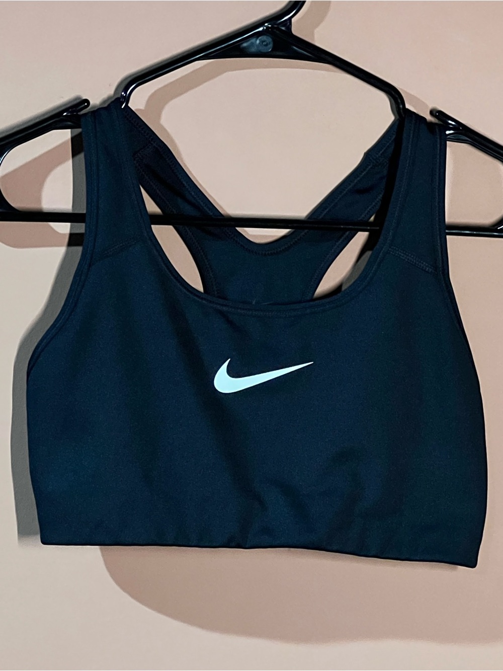 Nike Black Sports Bra with White Swoosh